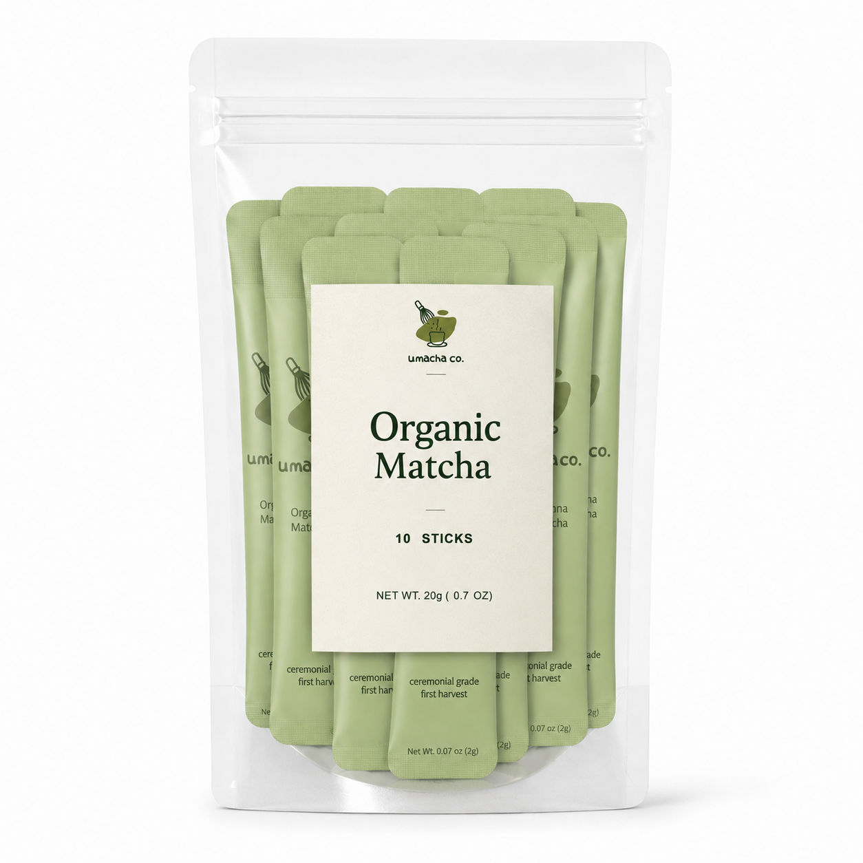 Umacha Co. Organic Ceremonial Grade Matcha Green Tea Powder – Individual Matcha Sticks