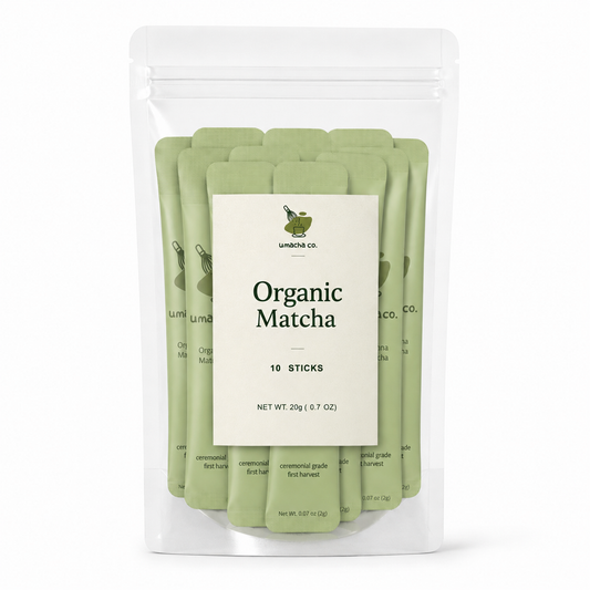 Umacha Co. Organic Ceremonial Grade Matcha Green Tea Powder – Individual Matcha Sticks