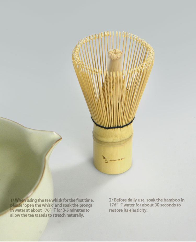 Umacha Co. Premium Golden Bamboo Matcha Whisk - Traditional Tea Master Tool