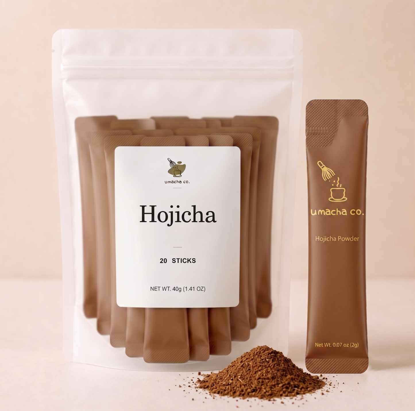 Umacha Co. Roasted Hojicha sticks 20 single-serve sticks (40g) premium grade