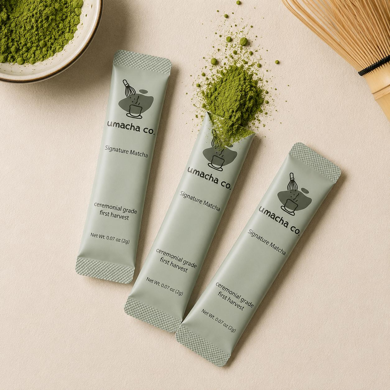 Umacha Co. signature matcha sticks 20 single-serve sticks (40g) ceremonial grade first harvest matcha