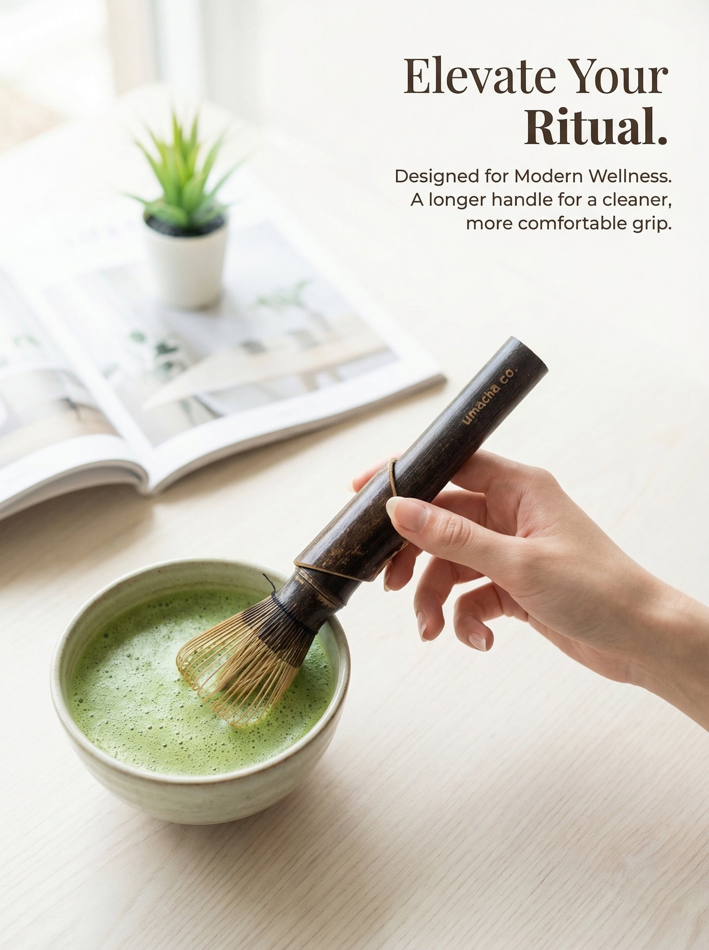 Umacha Co. | Purple Bamboo Long Handle Matcha Whisk (Chasen)