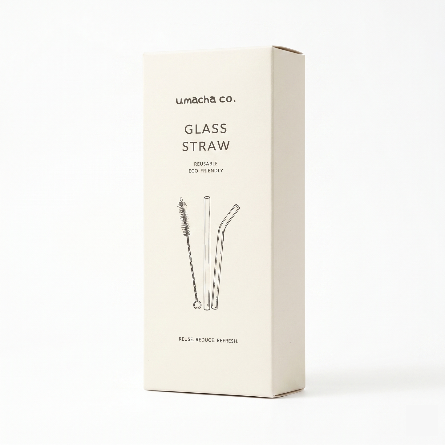 Umacha co. Reusable Borosilicate Glass Straw - Eco-Friendly Drinking Straw Set