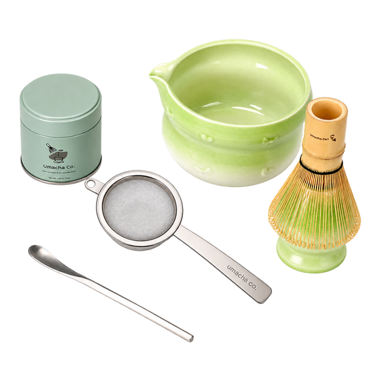 Matcha Starter Kit with Ceremonial Matcha, Bowl, Whisk & Sifter
